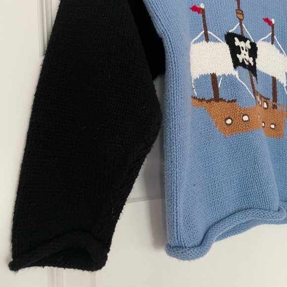 Rolled Neck Claver Pirate Cotton Sweater - Picture 3 of 8